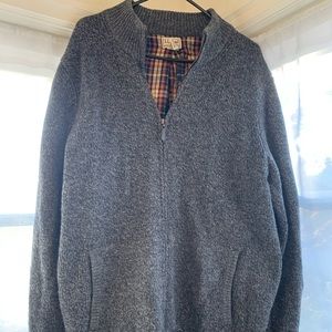 LLBean full-zip flannel lined sweater